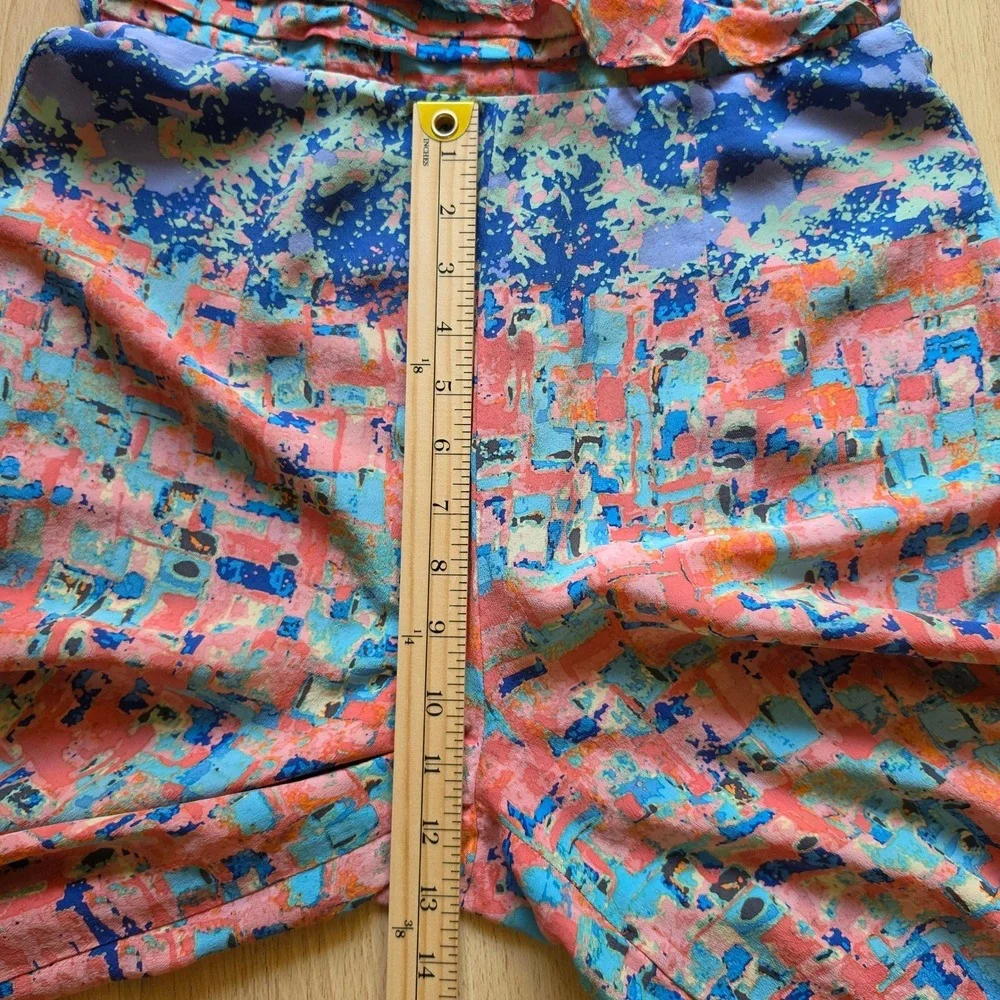 Anthropology By‎ Tracy Reese 100% Silk Abstract Print Wide Leg Jumpsuit Sz 6